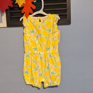 Baby girls lemon romper